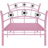  Okvir za krevet s nogometnim uzorkom ružičasti metal 90x200 cm | Eponuda.com