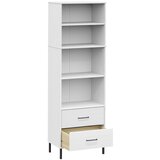  Regal za knjige s 2 ladice bijeli 60x35x180cm masivno drvo OSLO | Eponuda.com