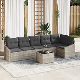 vidaXL Set za vrtni kauč Set od 7 Bež PE Ratan Vanjski modularni kauč Cijene