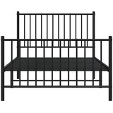 Metalni okvir kreveta uzglavlje i podnožje crni 100x190 cm | shoptok.hr