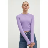 Hugo Majica z dolgimi rokavi ženska, vijolična barva, 50518378