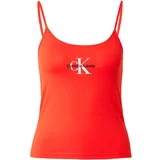 Calvin Klein Jeans Top oranžno rdeča / črna / bela