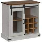vidaXL Bivak HALDEN z drsnimi vrati Bela 80x40x80 cm Masivni les | Shoptok.si