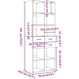 vidaXL Visoka omara dimljen 70x42,5x185 cm hrast inženirski les | Shoptok.si
