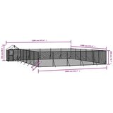 vidaXL Vanjski kavez za pse s krovom srebrni 12 x 12 x 2 5 m čelični | shoptok.hr