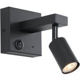 QAZQA Moderna črna stenska svetilka z USB-C nagibna - Rex | Shoptok.si