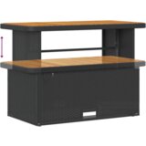 vidaXL 10-delni set vrtnh sedežev z blazinami črni poli ratan akacija | Shoptok.si