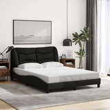  Okvir kreveta s LED svjetlima crni 140 x 200 cm od tkanine | shoptok.hr