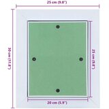vidaXL panel za pristup Zelena, Srebrna Aluminij, Gips 300 x 250 x 12.5 mm | shoptok.hr