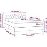  Krevet s oprugama i madracem crni 140 x 190 cm od tkanine | shoptok.hr