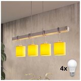 Brilagi LED luster na sajli NUBILA 4xE27/60W/230V siva/žuta Cene
