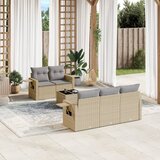 vidaXL 6-dijelni set vrtnih sofa s jastucima bež od poliratana | shoptok.hr