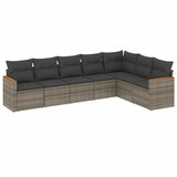 Maison Chic Seti vrtnega pohištva - Vrtna garnitura - Vrtni pohištvo set 7-delna z blazinami siv poli ratan, (21803502) | Shoptok.si