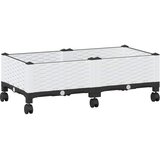  Vrtni saksija s kotačima Bijela 80 x 40 x 33 cm PP | shoptok.hr