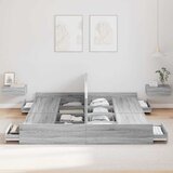  Krevet s ladicama Siva Sonoma 200 x 200 cm Konstruirano drvo | shoptok.hr