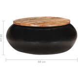  Stolić za kavu crni 68x68x30 cm od masivnog obnovljenog drva | shoptok.hr