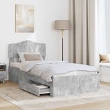  Krevetna konstrukcija s ladicama Betonski sivi 70 x 190 cm | shoptok.hr