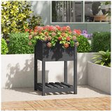  Sadilica s policom siva 54x54x81 cm od masivne borovine | shoptok.hr
