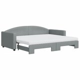  The Living Store Izvlečna dnevna postelja z vzmetnico sv. siva 90x200 cm blago - Izvlečna Dnevna Postelja, (21499379) | Shoptok.si