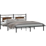  Posteljni okvir brez vzmetnice hrast 183x213 cm inženirski les, (21829171) | Shoptok.si