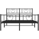 Metalni okvir kreveta uzglavlje i podnožje crni 160x200 cm | shoptok.hr