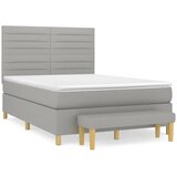 vidaXL Box spring posteljni z vzmetnico svetlo siv 140x190 cm blago, (20790542) Cene