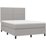  Box spring postelja z vzmetnico svetlo siva 140x200 cm blago, (20726847) | Shoptok.si
