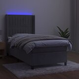  box spring s madracem LED svjetlosivi 100x200 cm baršun | shoptok.hr
