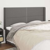  Vzglavje z ušesi temno sivo 183x16x118/128 cm blago, (20932888) | Shoptok.si
