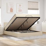  Otomanski krevet s madracem krem 200x200 cm tkanine | shoptok.hr