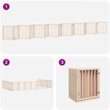  Vrata za pse s vratašcima 15 panela sklopiva 750 cm drvo topole | shoptok.hr