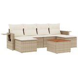  7-dijelni set vrtnih sofa od poliratana s jastucima bež 65.5 x 62 x 69 cm | Shoptok.si