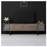 Hanah home TV polica Chrome Line Walnut Black