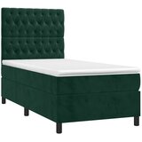  Krevet box spring s madracem LED tamnozeleni 100x200 cm baršun | shoptok.hr