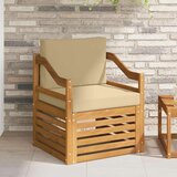  Set vanjskih sofa s jastukom Prirodna 67 x 63 x 73 cm - Prirodno i bež Nagnuto | shoptok.hr