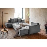 Miuform Siva sklopiva kutna garnitura od samta (s lijevim kutom/u obliku slova "U") Lazy Lukka – | shoptok.hr