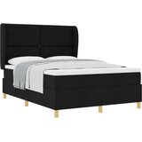 vidaXL Postelja s pomično podlago in vzmetnico Črna 140x190 cm Tkanina, (22051466) | Shoptok.si
