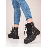 SHELOVET Black women's snow boots with sheepskin coat Cijene