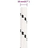 vidaXL Pletena vrv za čoln bela 18 mm x 25 m poliester | Shoptok.si