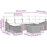 7 delni set vrtnih sofer z blazinami bež poli ratan, (22092896) | Shoptok.si