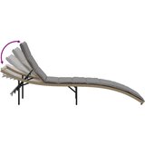  Ležaljka za sunčanje s jastukom bež 55 x 199 x 50 cm poliratan | shoptok.hr