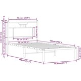 vidaXL Okvir kreveta bez madraca smeđa boja hrasta 75x190 cm drveni | shoptok.hr