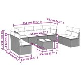 vidaXL 9-dijelni set vrtnih sofa s jastucima crni od poliratana | shoptok.hr