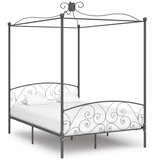 Okvir za krevet s nadstrešnicom sivi metalni 140 x 200 cm | shoptok.hr