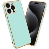 Cadorabo Ohišje, združljivo z Apple iPhone 15 PRO MAX in bleščeča metina zelena - zlata - Zaščitni ovitek iz prožnega silikona TPU in z zaščito kamere, (20860262) Cene