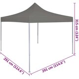 Šator za svadbe - šator za zabave Antracit 291 x 291 x 315 cm Oxford tkanina | shoptok.hr
