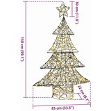  Božićno drvce s 120 LED svjetlima Topla bijela 150 cm Ratan | shoptok.hr
