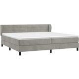 Krevet s oprugama i madracem svjetlosivi 200x200 cm baršunasti | shoptok.hr