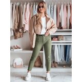 DStreet Spodnie damskie slim fit z paskiem TAIRONIK khaki | Shoptok.si