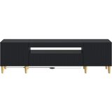  LED TV kabinet Crna Konstruirano drvo | shoptok.hr